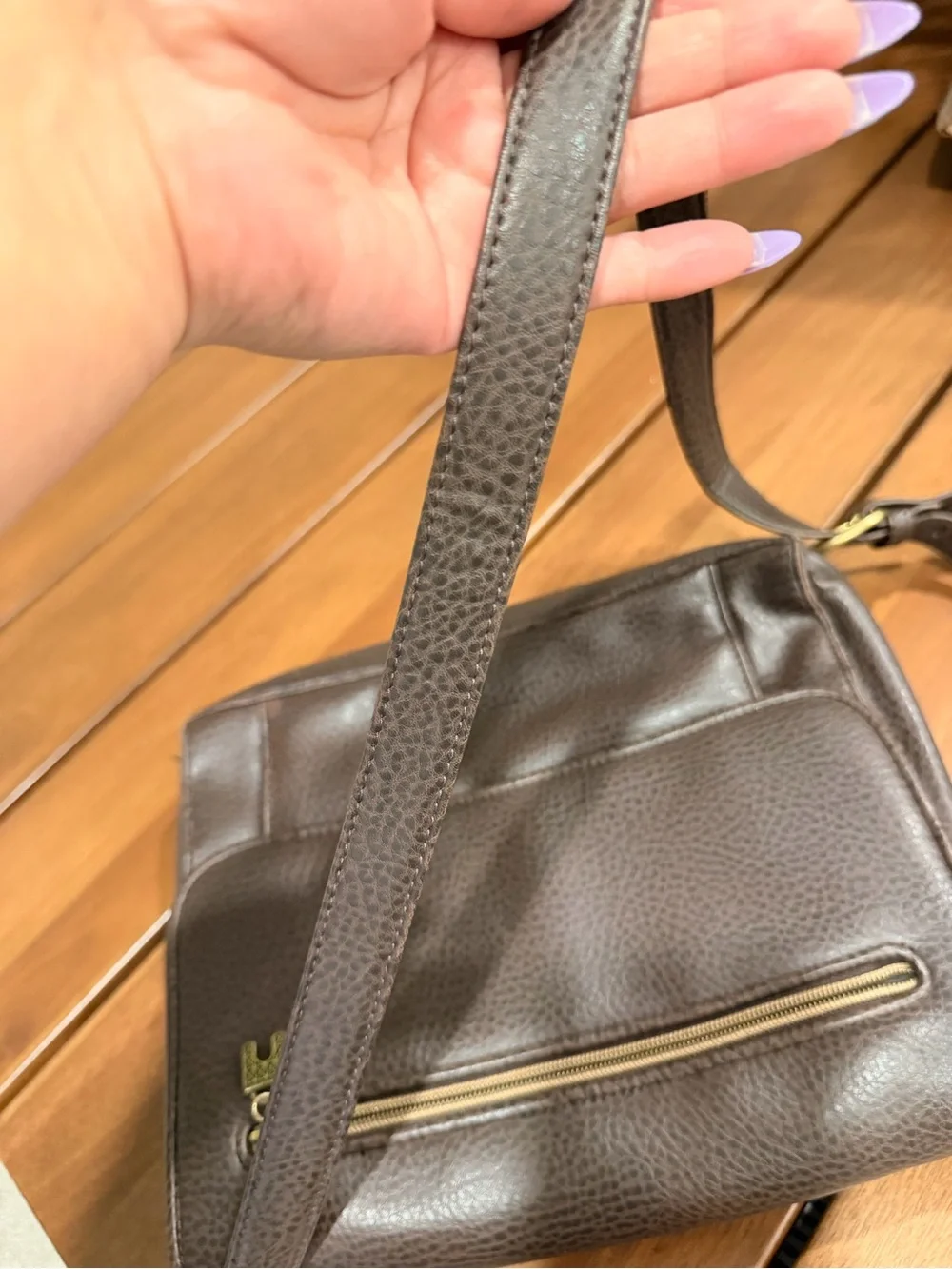 Relic Brown Pebbled Leather Messenger Bag